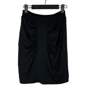 NWT Rachel Pally Black Ruched Gathered Front Modal Pencil Skirt Size Medium